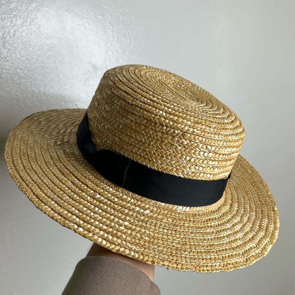 Lack of Color Straw Hat Black Ribbon Size Medium 57CM